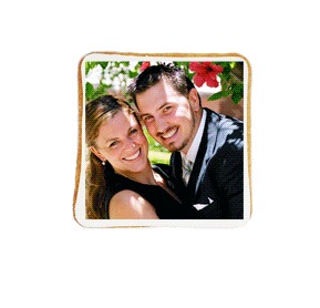 Galleta personalizada de 4cm Cuadradas con Fondant e impresion personalizada.