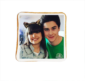 Galleta personalizada de 5cm Cuadradas con Fondant e impresion personalizada.